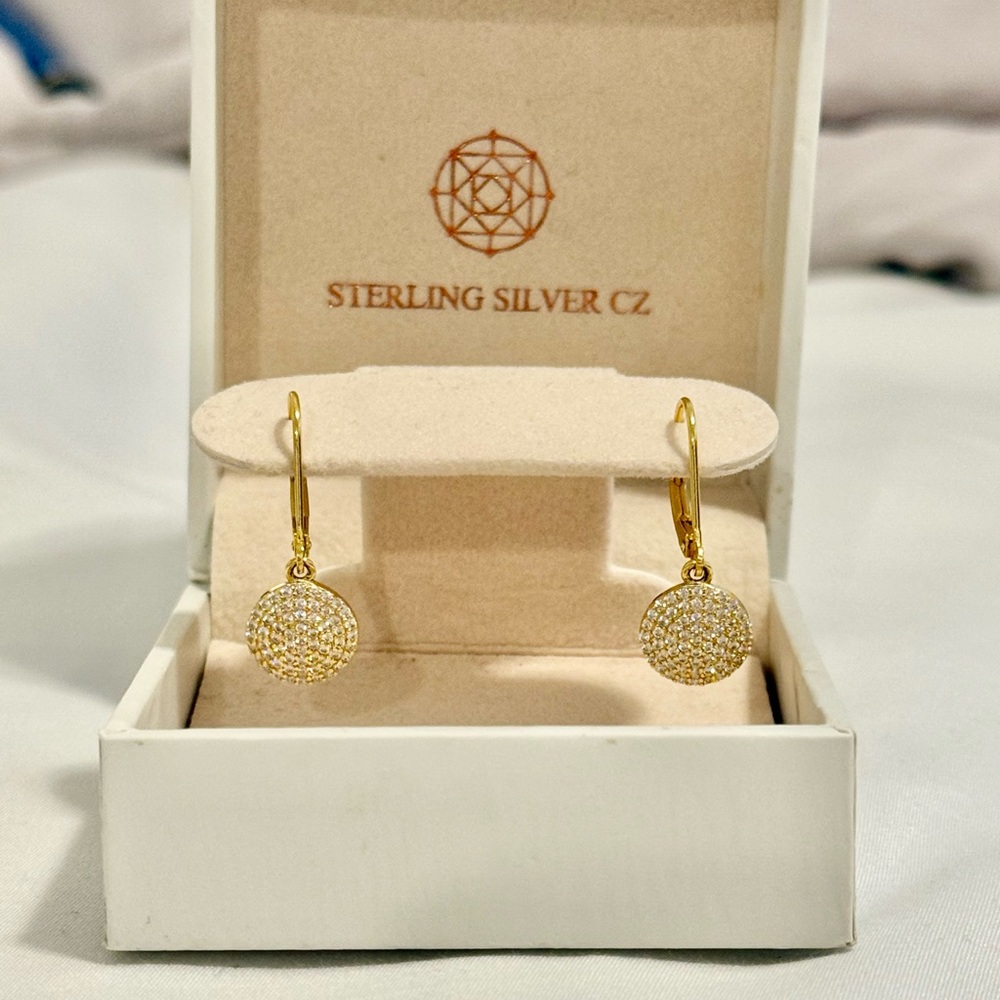 Gold Circle Drop Earrings